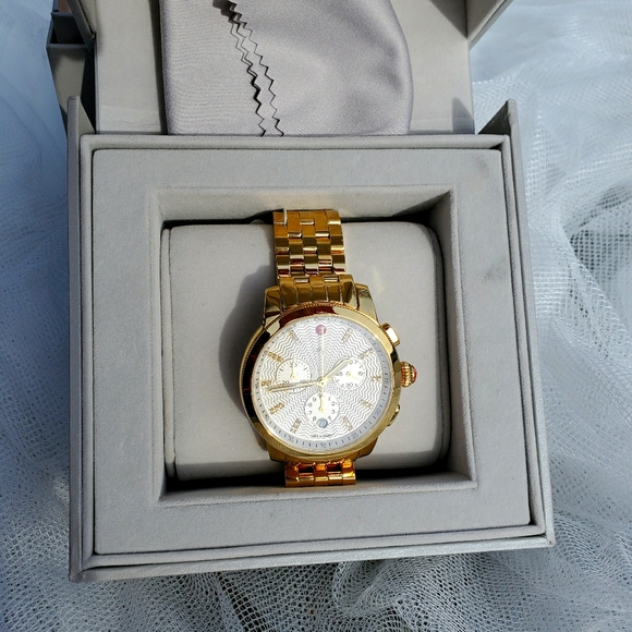 Michele Uptown Watch Diamond Gold